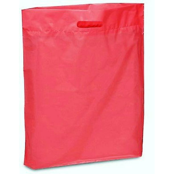 500 Black Plastic Carrier Bags 10"x12"+4" Gift  Party Shop Carry Patch Handles